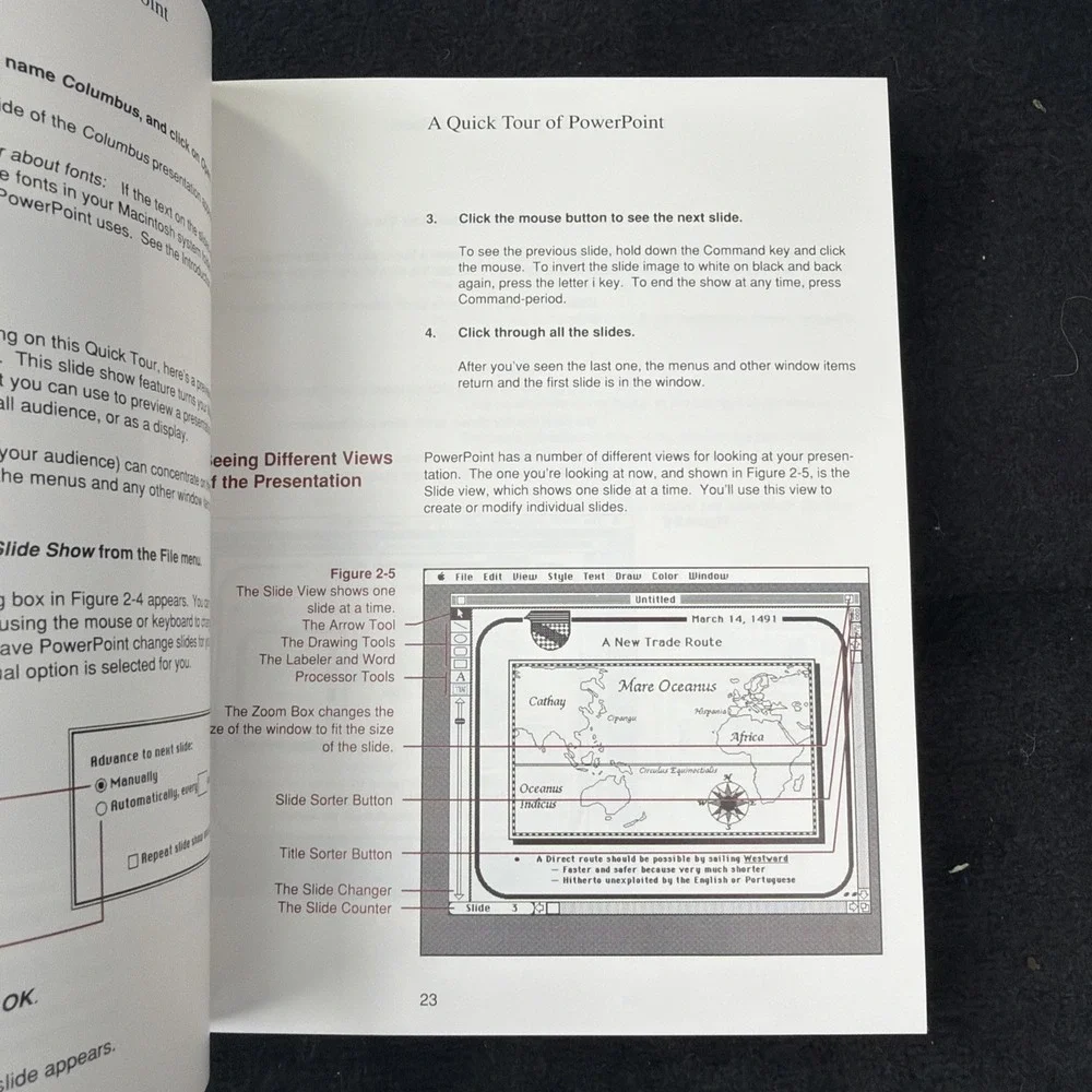 Microsoft PowerPoint 2.0 User's Manual Apple Macintosh 1988 Vintage Hardcover
